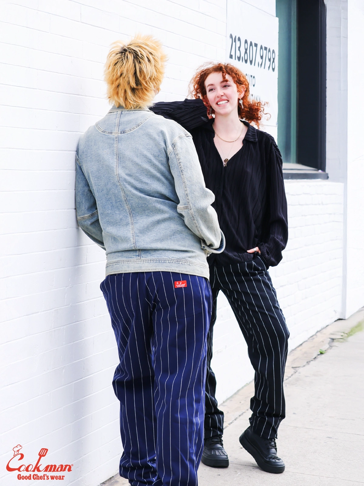�����եѥ�� Chef Pants Pencil Stripe Navy