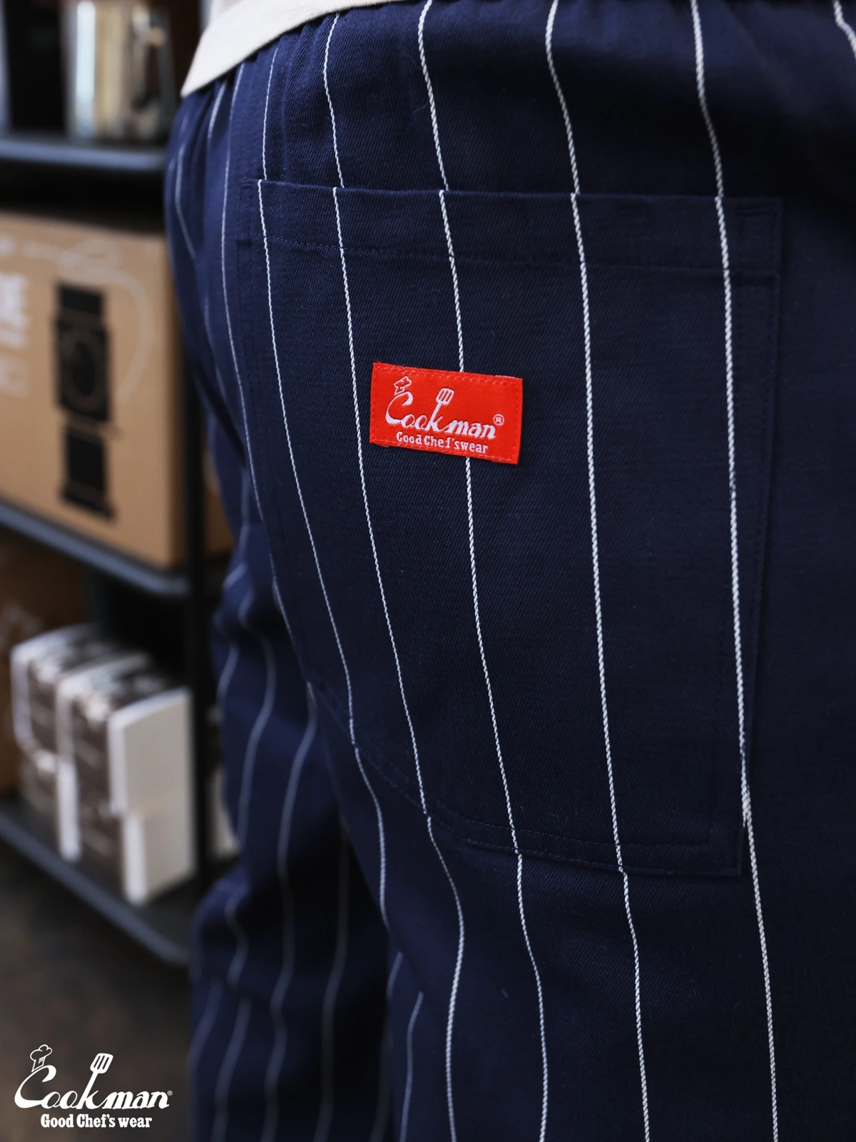 �����եѥ�� Chef Pants Pencil Stripe Navy