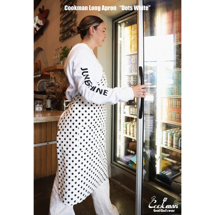 ���󥰥��ץ��� Long Apron Dots White