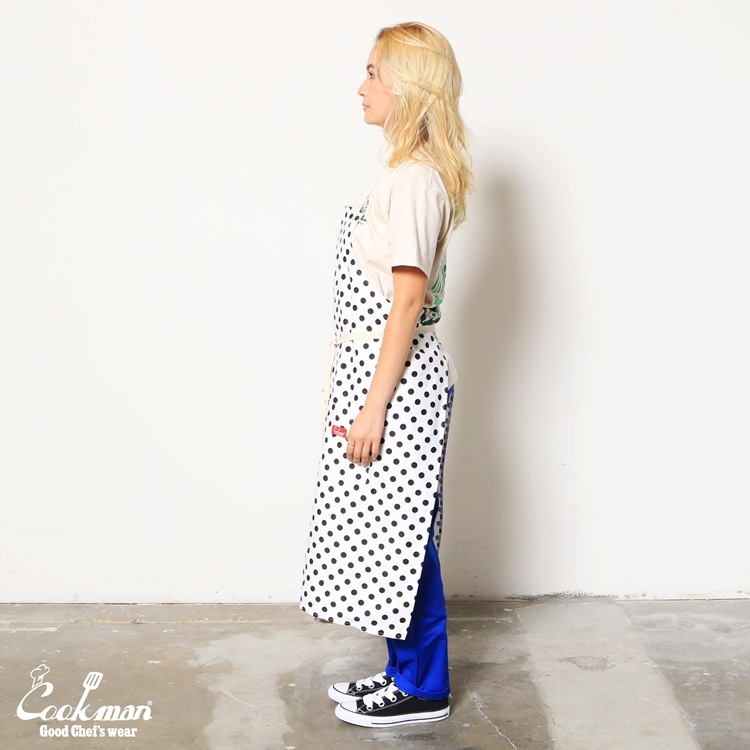 ���󥰥��ץ��� Long Apron Dots White