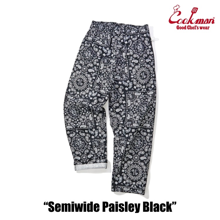 եѥ Chef Pants Semiwide  Paisley Black 