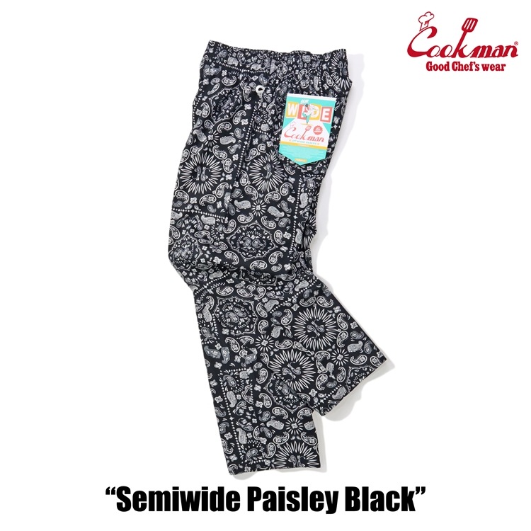 եѥ Chef Pants Semiwide  Paisley Black 