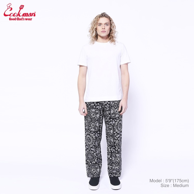 եѥ Chef Pants Semiwide  Paisley Black 