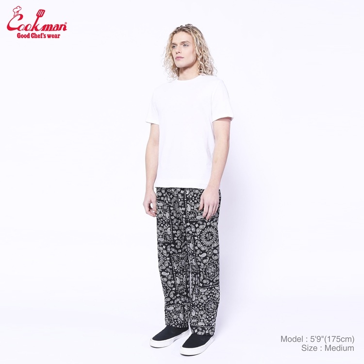 եѥ Chef Pants Semiwide  Paisley Black 