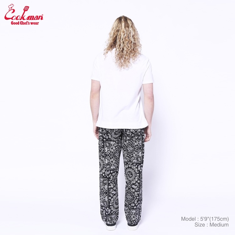եѥ Chef Pants Semiwide  Paisley Black 