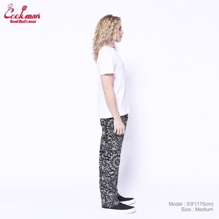 եѥ Chef Pants Semiwide  Paisley Black 