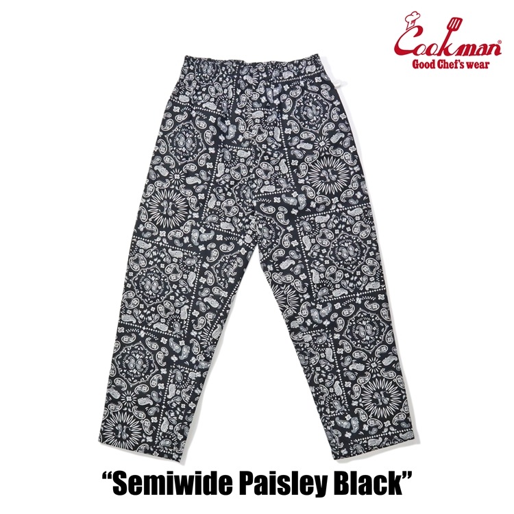 եѥ Chef Pants Semiwide  Paisley Black 