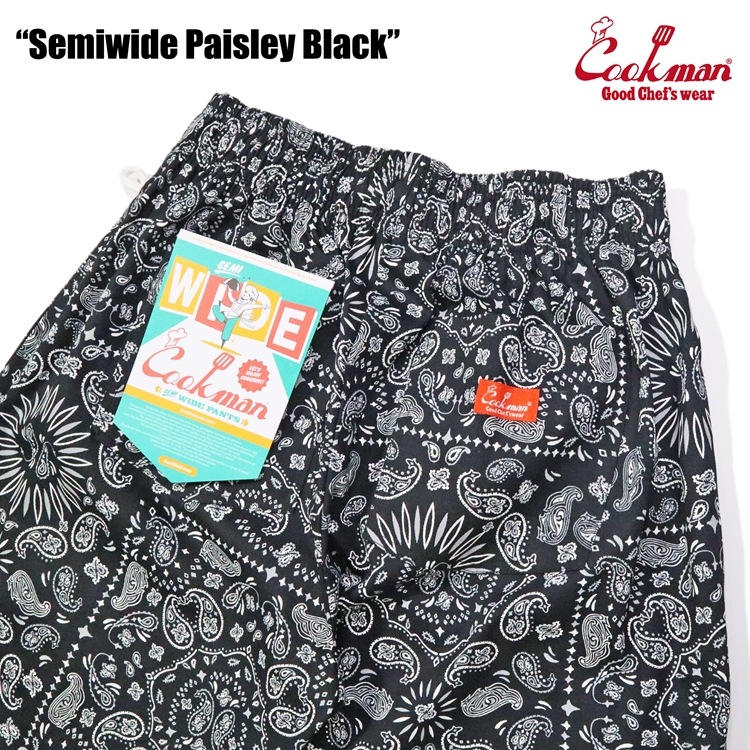 եѥ Chef Pants Semiwide  Paisley Black 