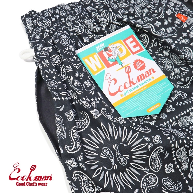 եѥ Chef Pants Semiwide  Paisley Black 