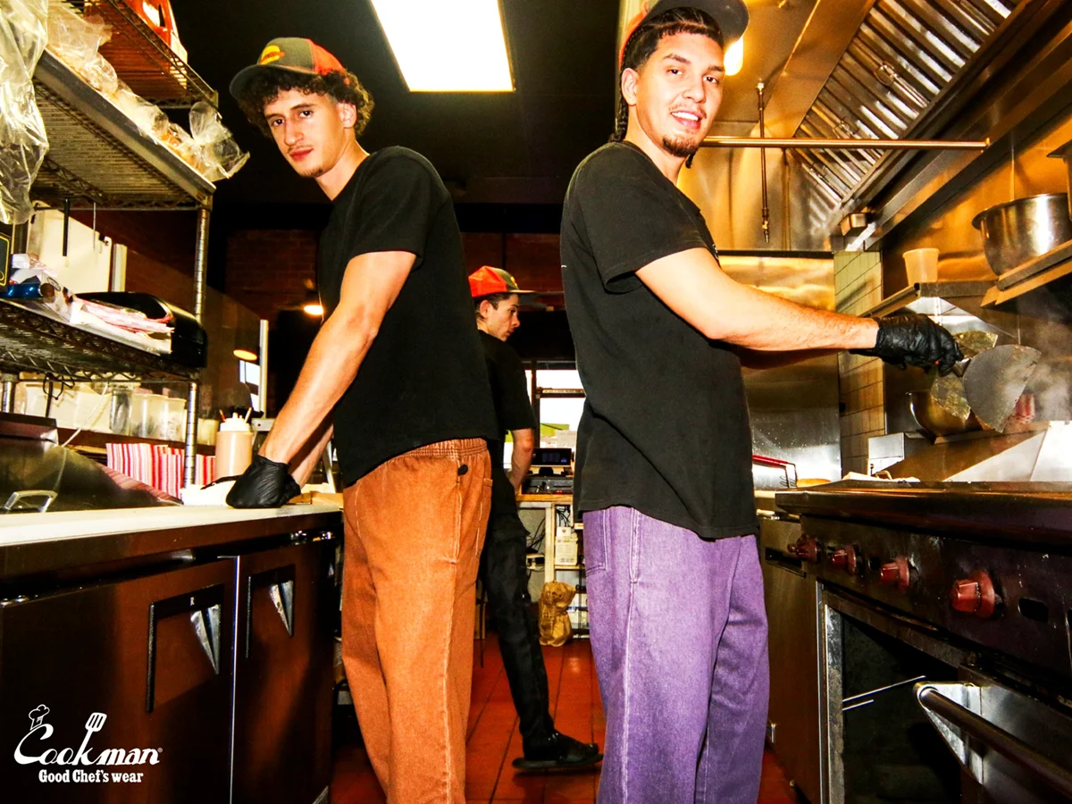 �����եѥ�� Chef Pants Semiwide Denim Brown
