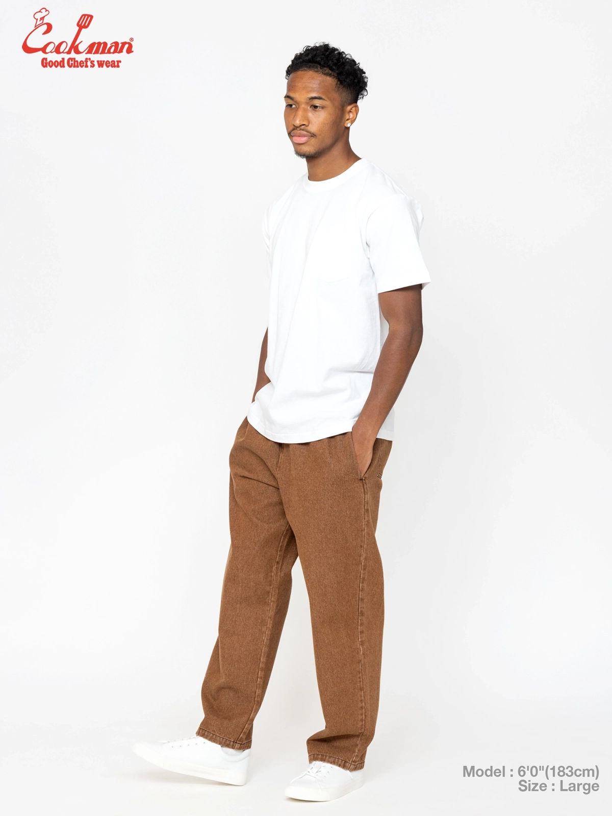 �����եѥ�� Chef Pants Semiwide Denim Brown