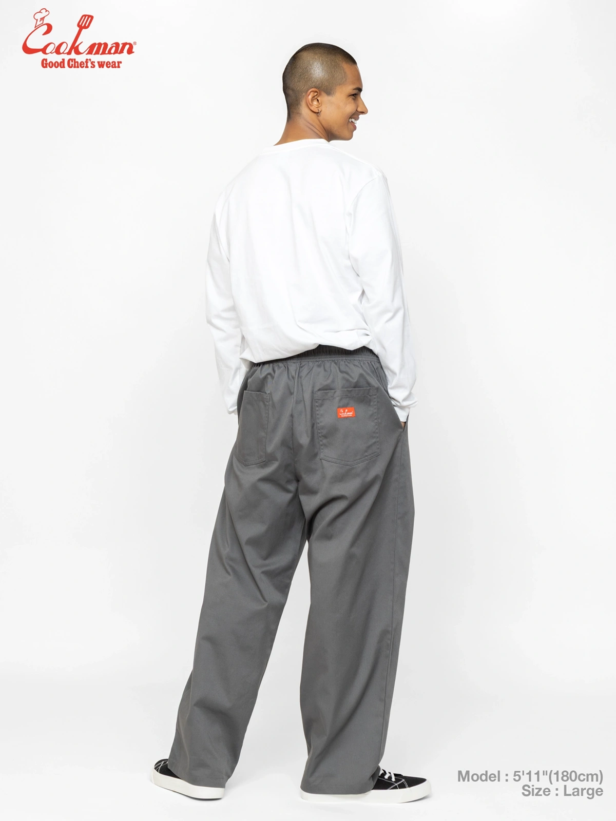 �����եѥ�� Chef Pants High-Wide Charcoal Gray