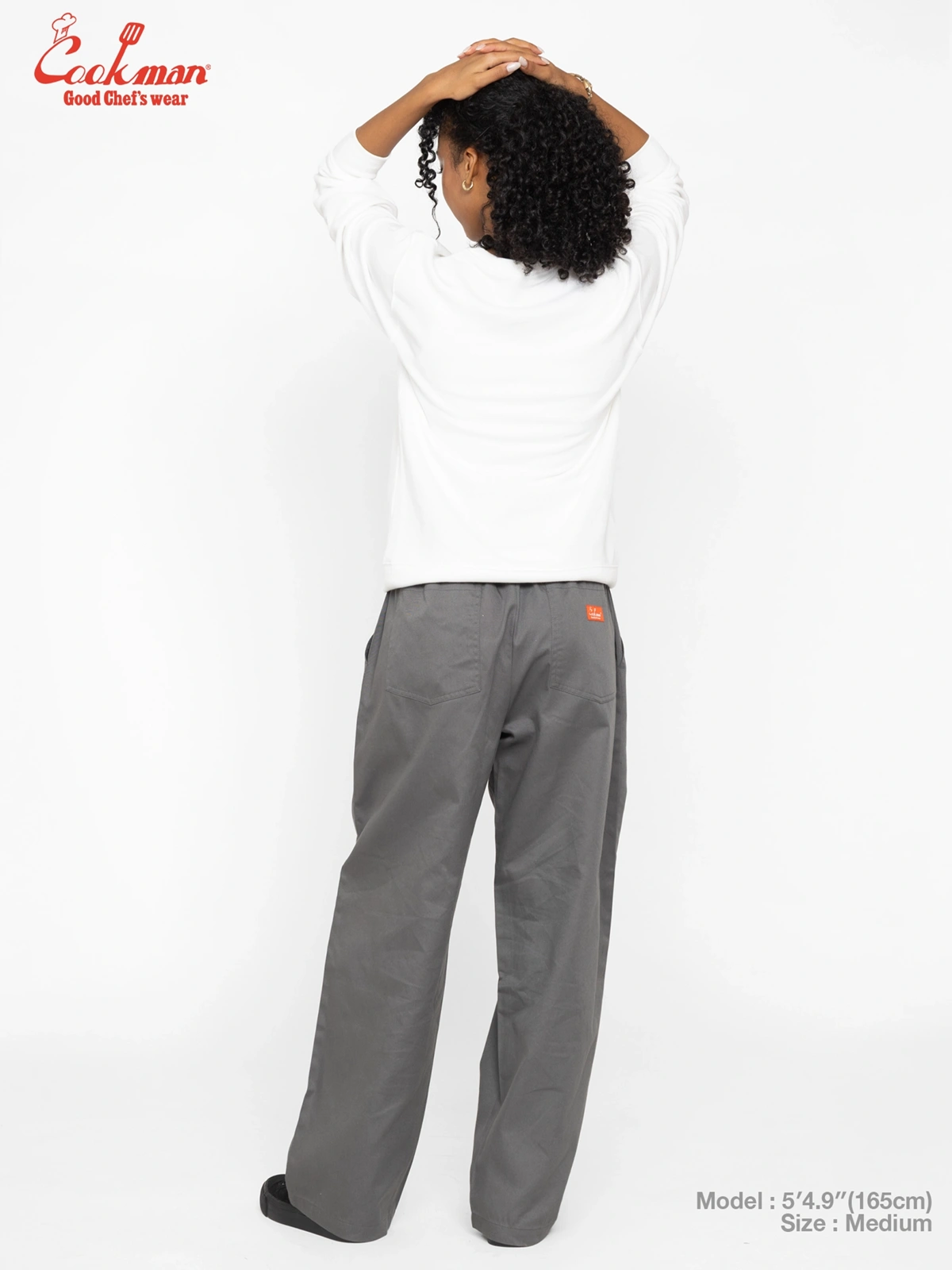�����եѥ�� Chef Pants High-Wide Charcoal Gray
