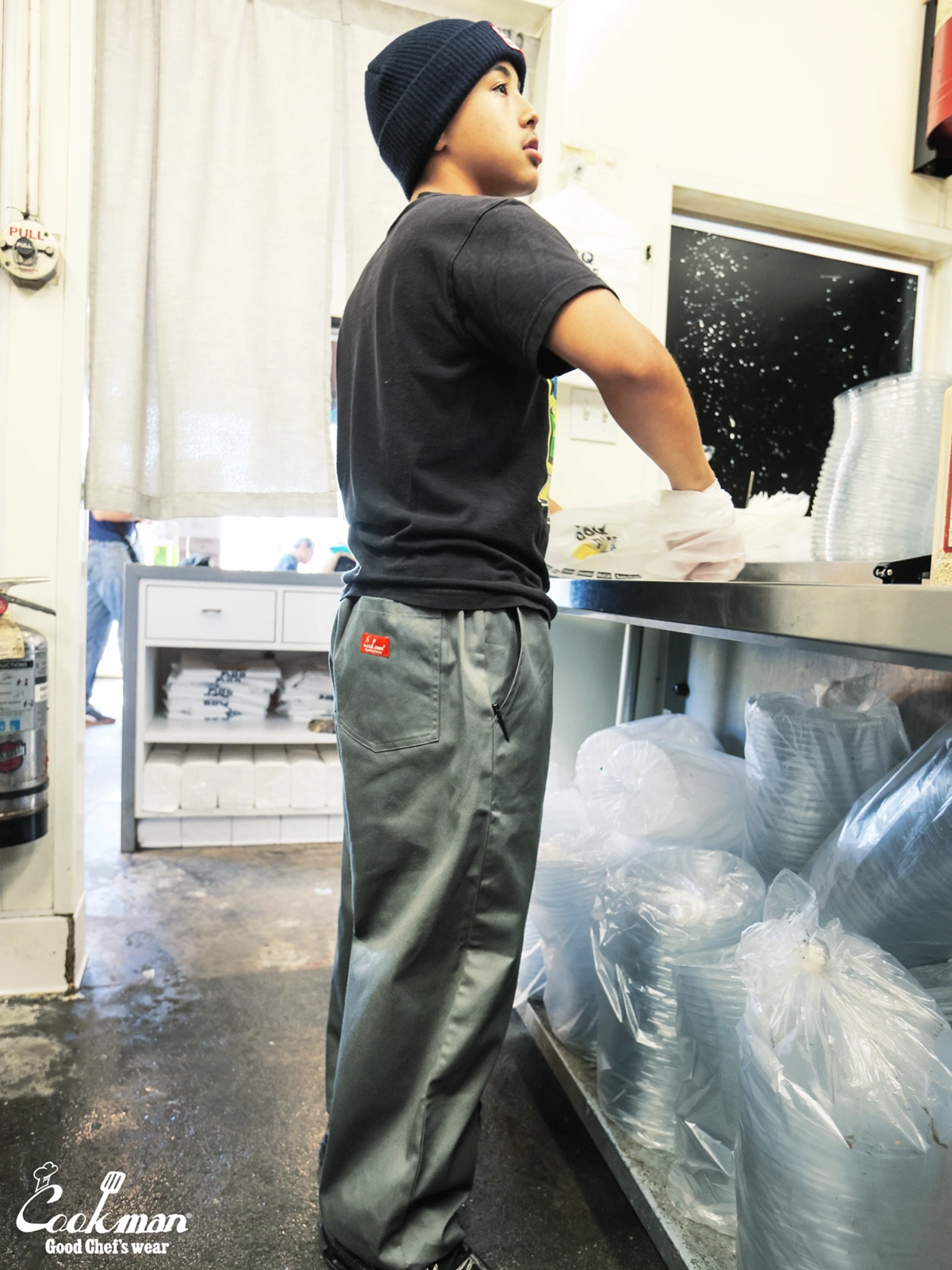 �����եѥ�� Chef Pants High-Wide Charcoal Gray