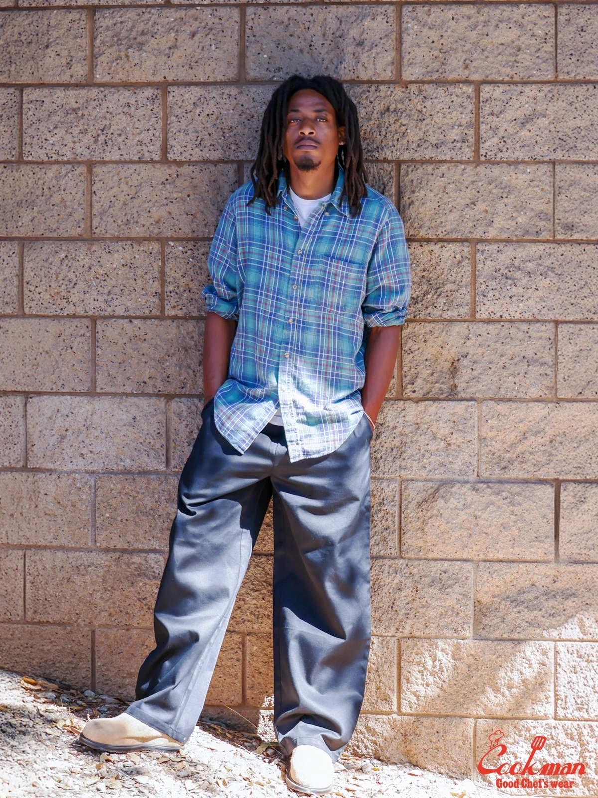 �����եѥ�� Chef Pants High-Wide Charcoal Gray