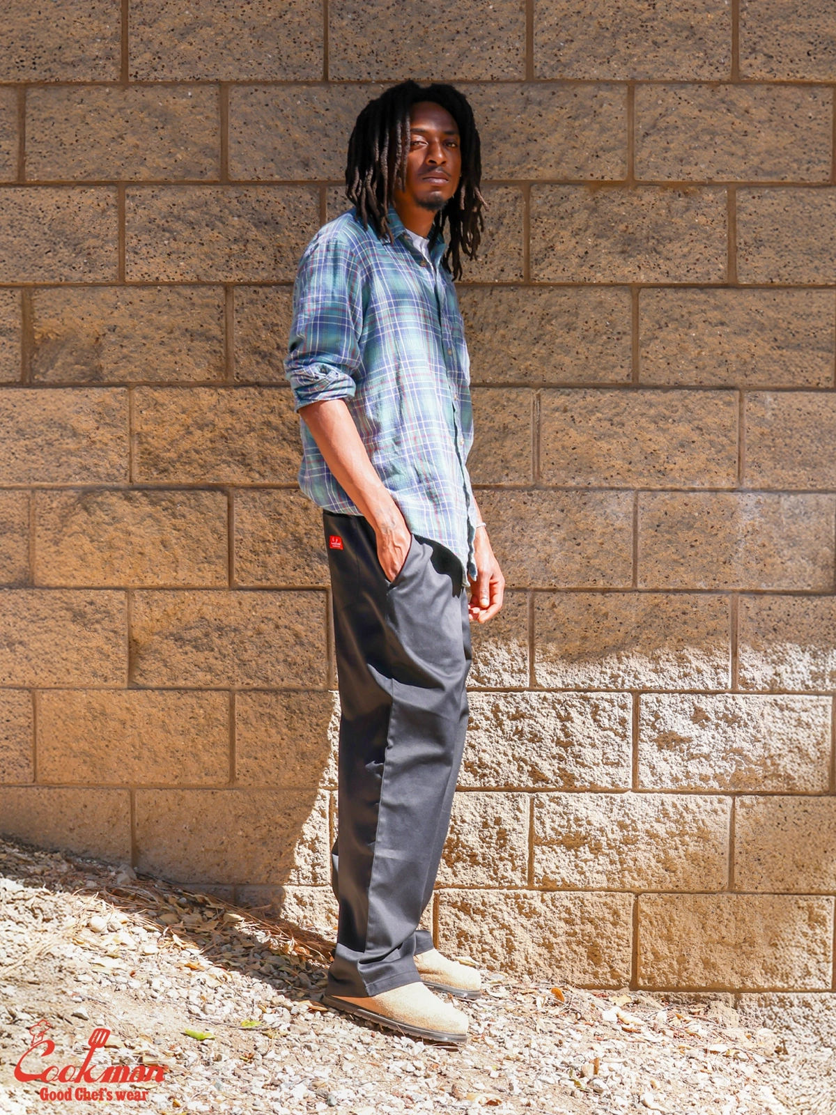 �����եѥ�� Chef Pants High-Wide Charcoal Gray