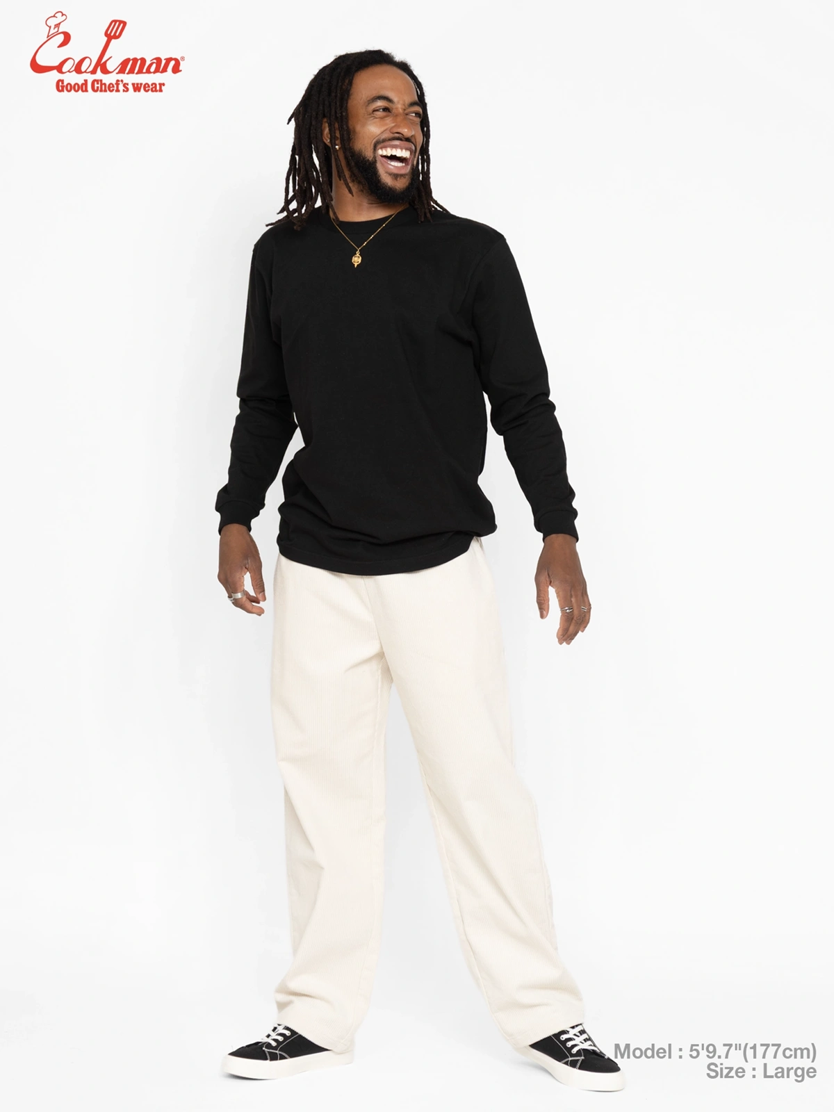 �����եѥ�� Chef Pants Semiwide Corduroy Cream