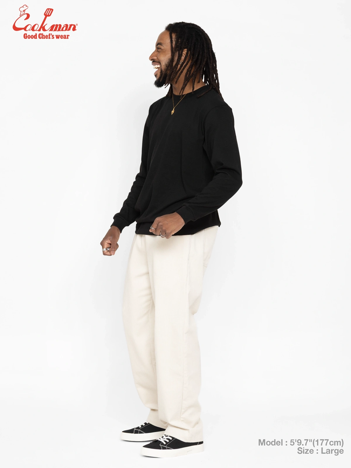 �����եѥ�� Chef Pants Semiwide Corduroy Cream