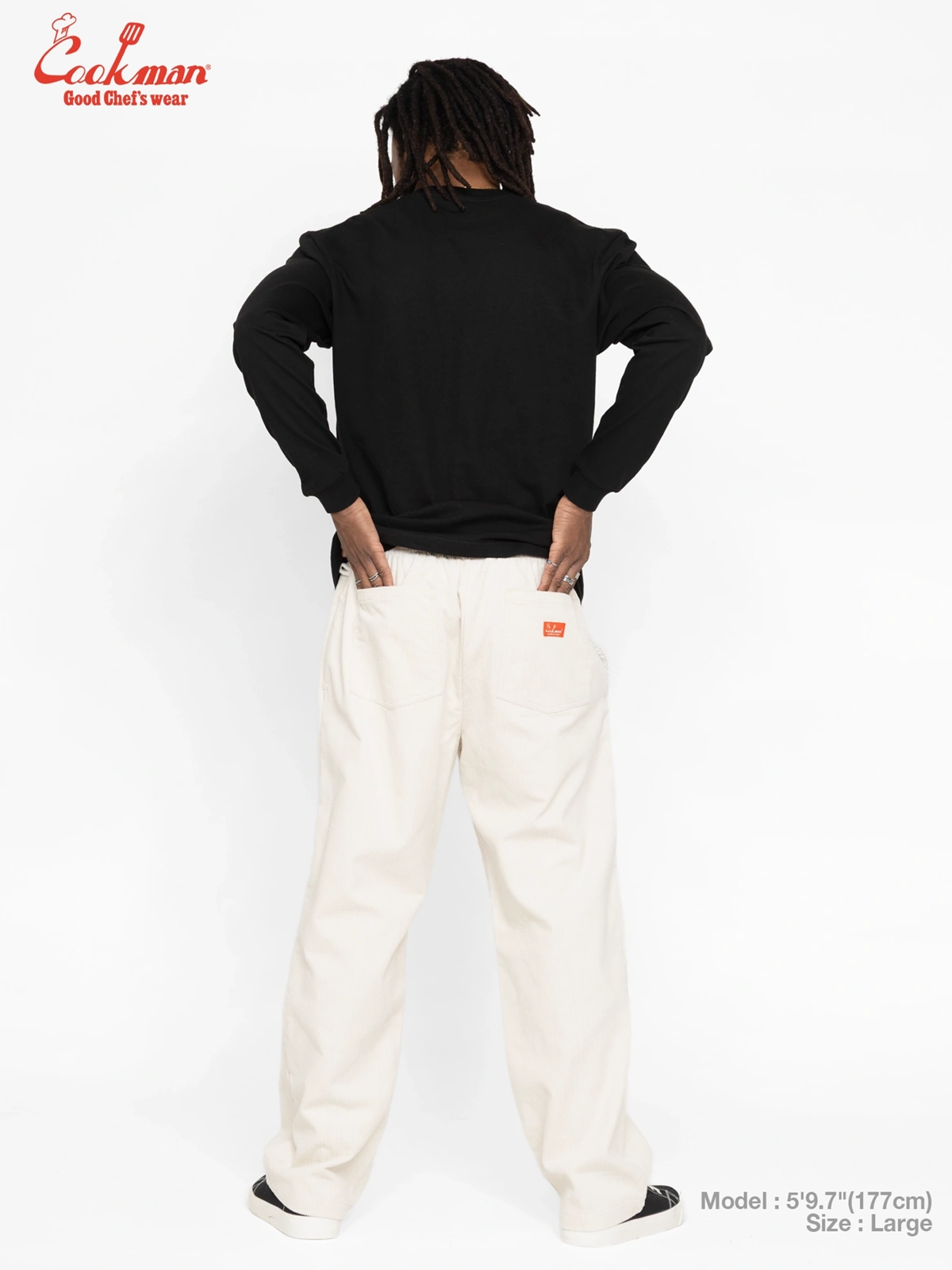 �����եѥ�� Chef Pants Semiwide Corduroy Cream