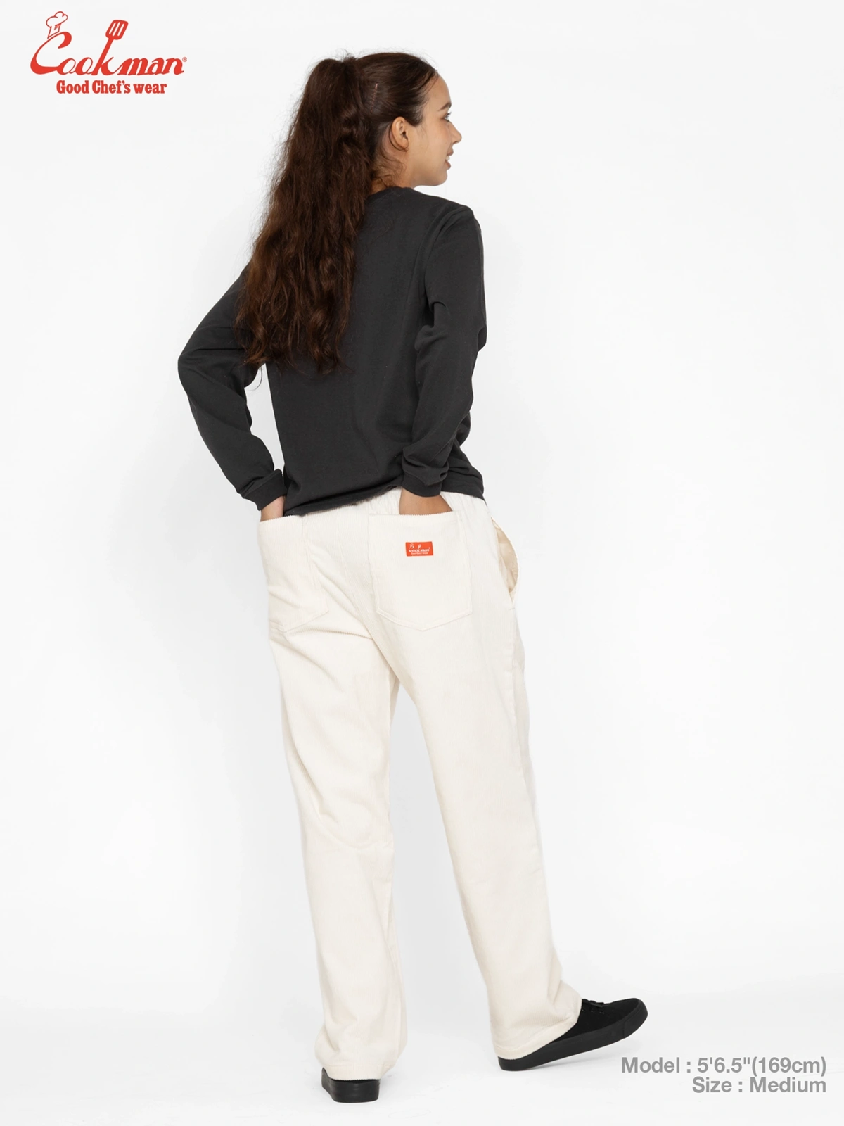 �����եѥ�� Chef Pants Semiwide Corduroy Cream