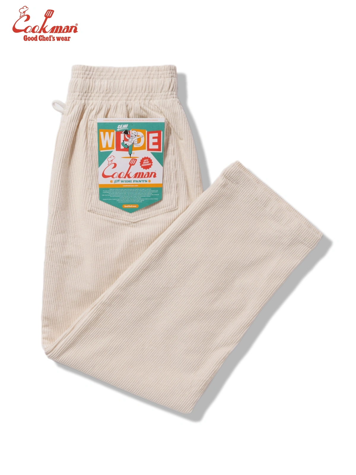 �����եѥ�� Chef Pants Semiwide Corduroy Cream