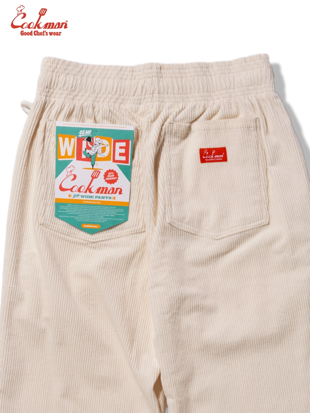 �����եѥ�� Chef Pants Semiwide Corduroy Cream