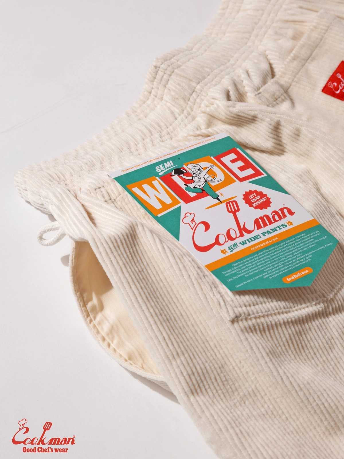 �����եѥ�� Chef Pants Semiwide Corduroy Cream