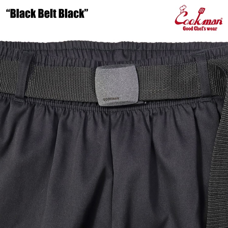 եѥ Chef Pants Short Black Belt Black 