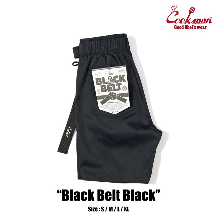եѥ Chef Pants Short Black Belt Black 