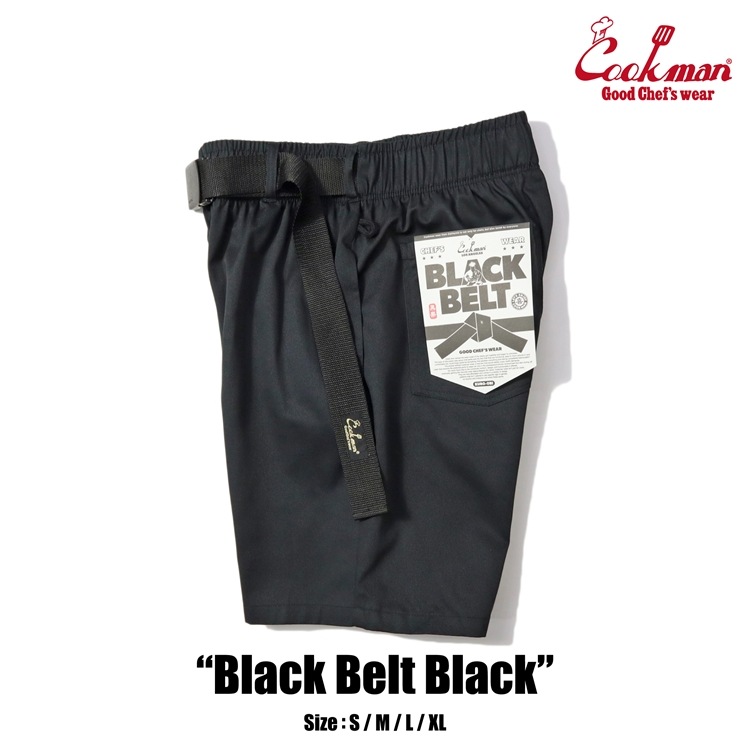 եѥ Chef Pants Short Black Belt Black 
