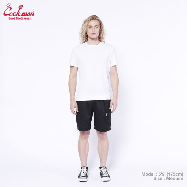 եѥ Chef Pants Short Black Belt Black 