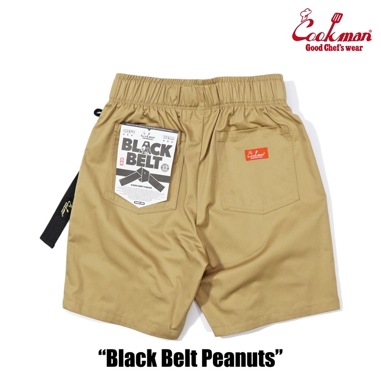 եѥ Chef Pants Short Black Belt Peanuts 