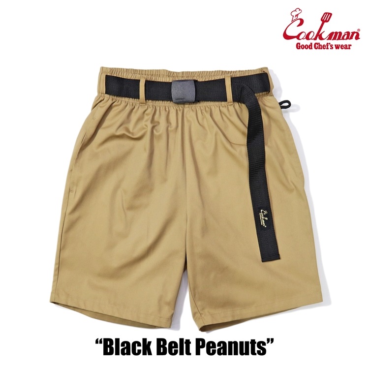 եѥ Chef Pants Short Black Belt Peanuts 