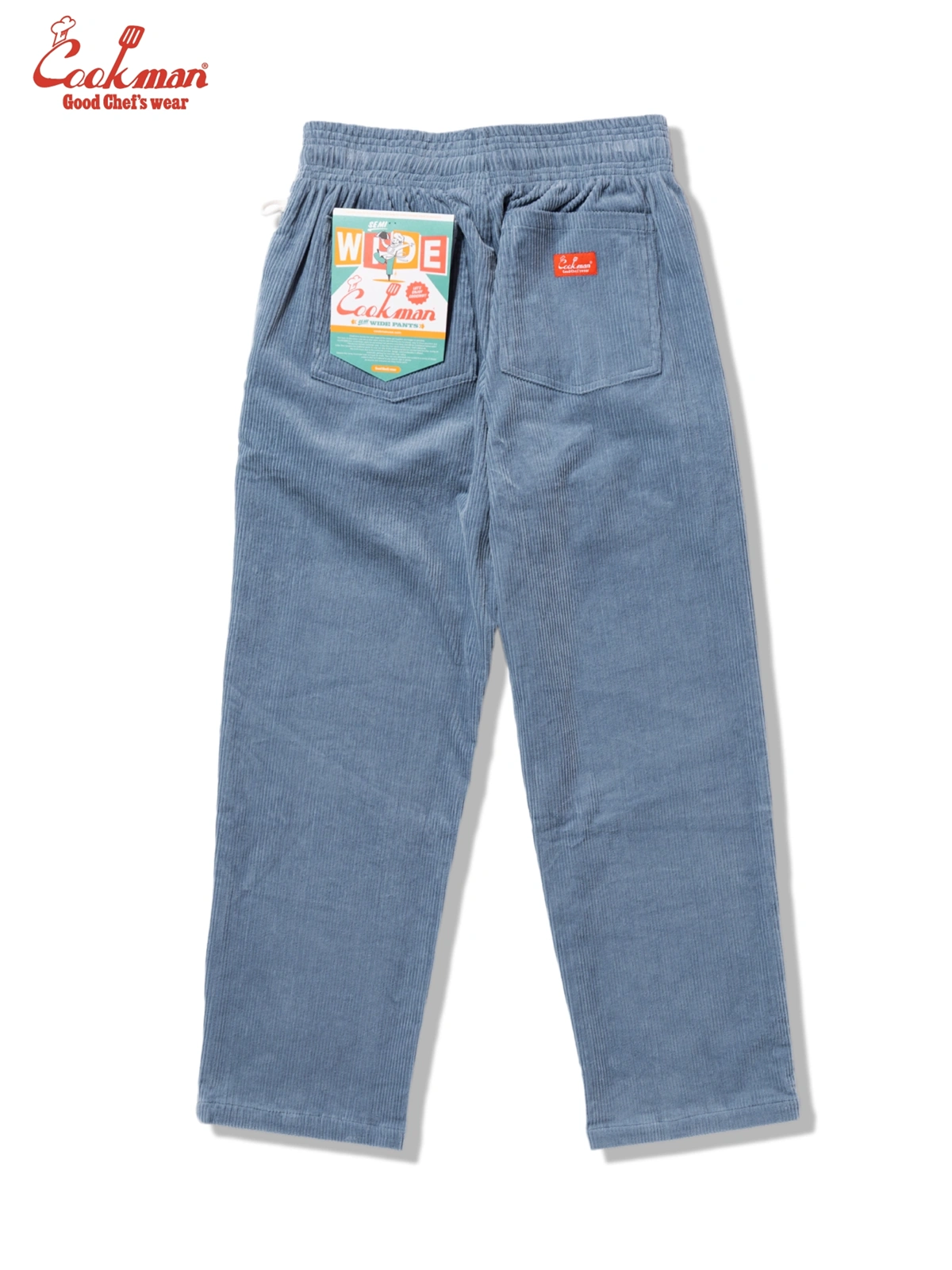�����եѥ�� Chef Pants Semiwide Corduroy Blue Gray