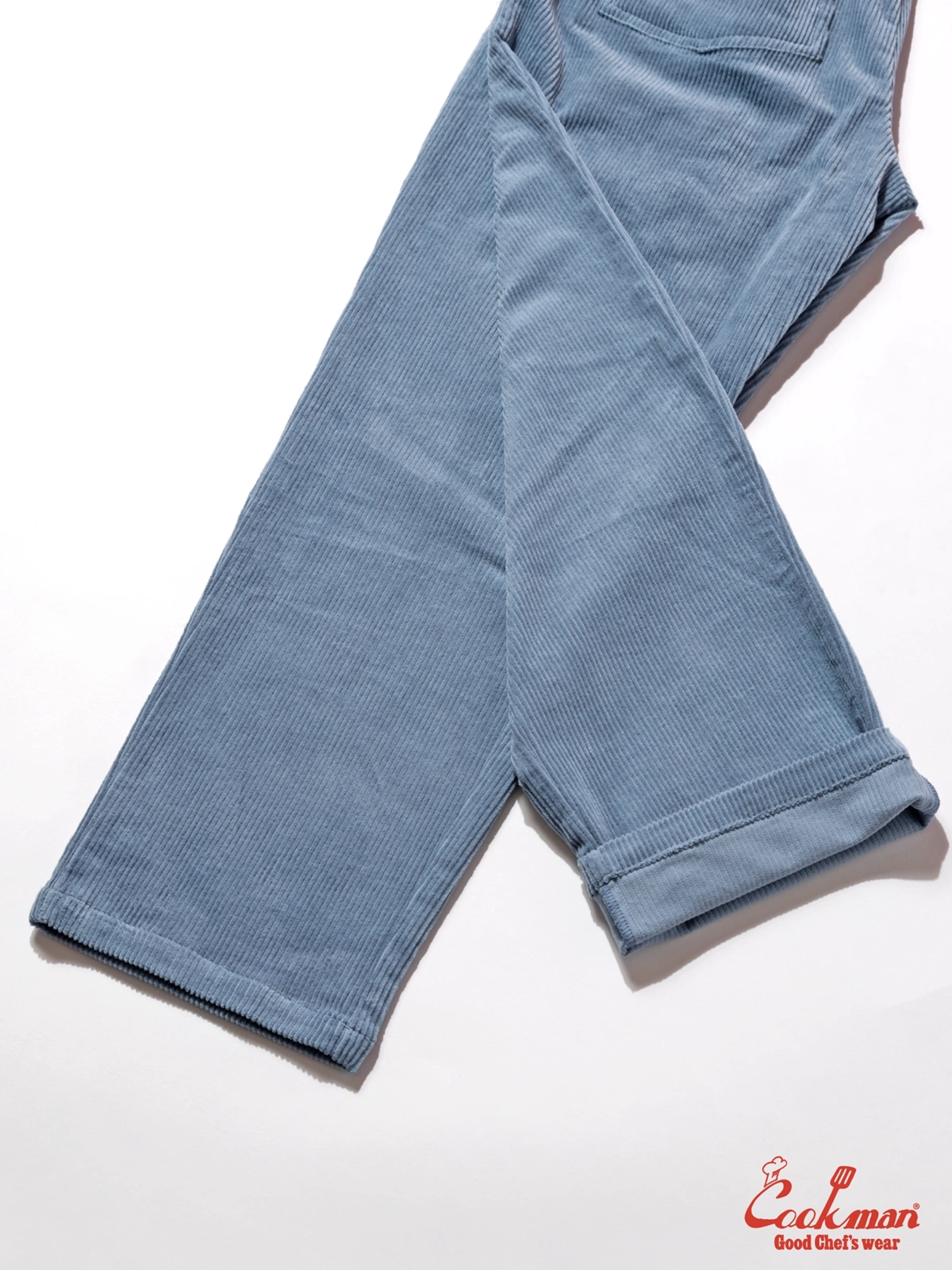 �����եѥ�� Chef Pants Semiwide Corduroy Blue Gray