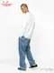 �����եѥ�� Chef Pants Semiwide Corduroy Blue Gray