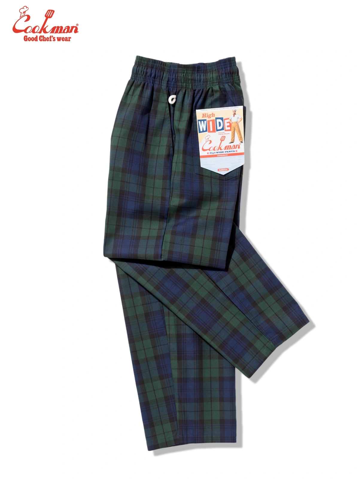 �����եѥ�� Chef Pants High-Wide Black Watch Check