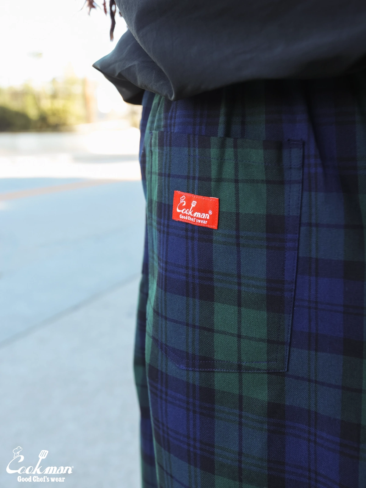 �����եѥ�� Chef Pants High-Wide Black Watch Check