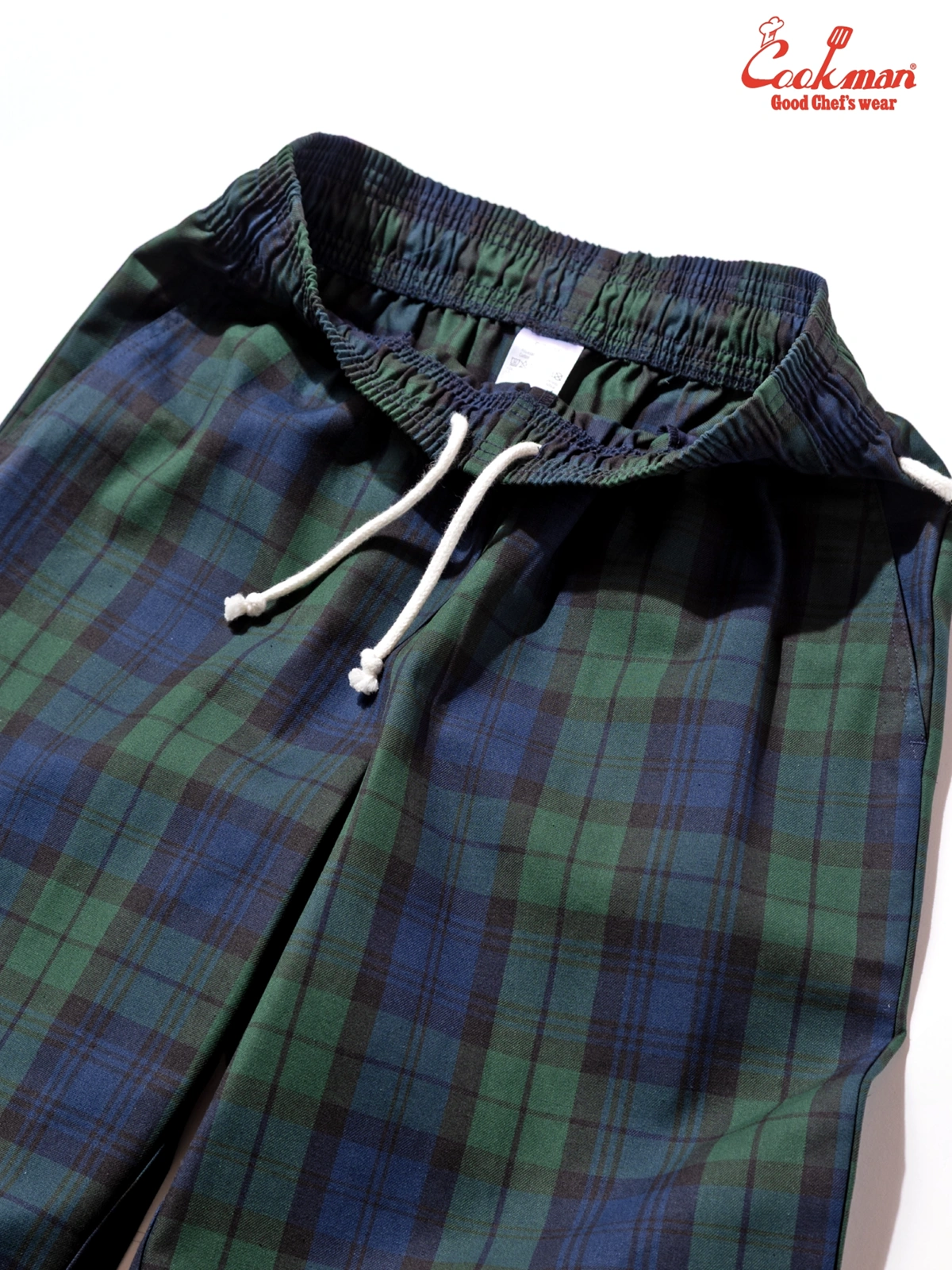 �����եѥ�� Chef Pants High-Wide Black Watch Check