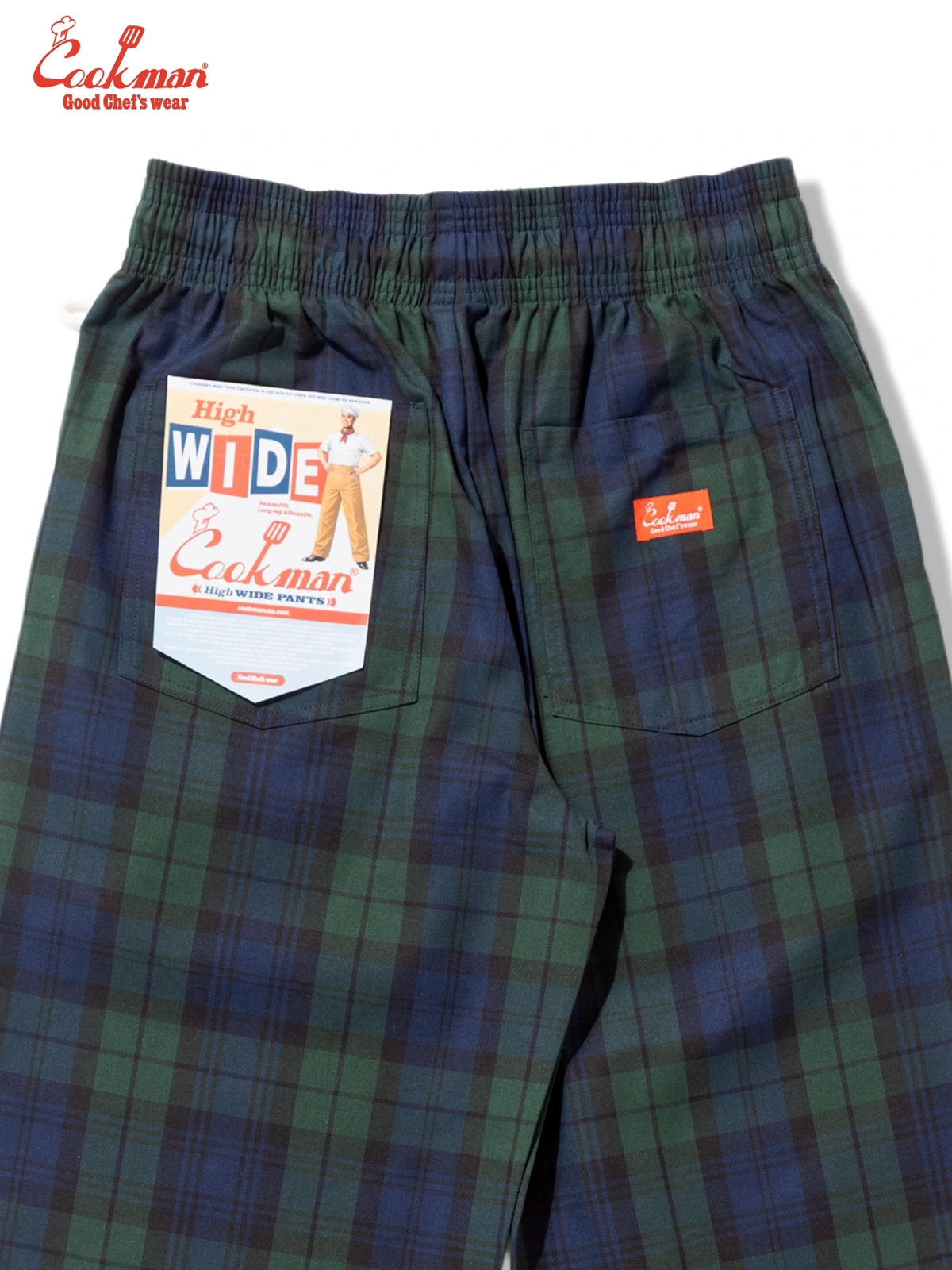 �����եѥ�� Chef Pants High-Wide Black Watch Check