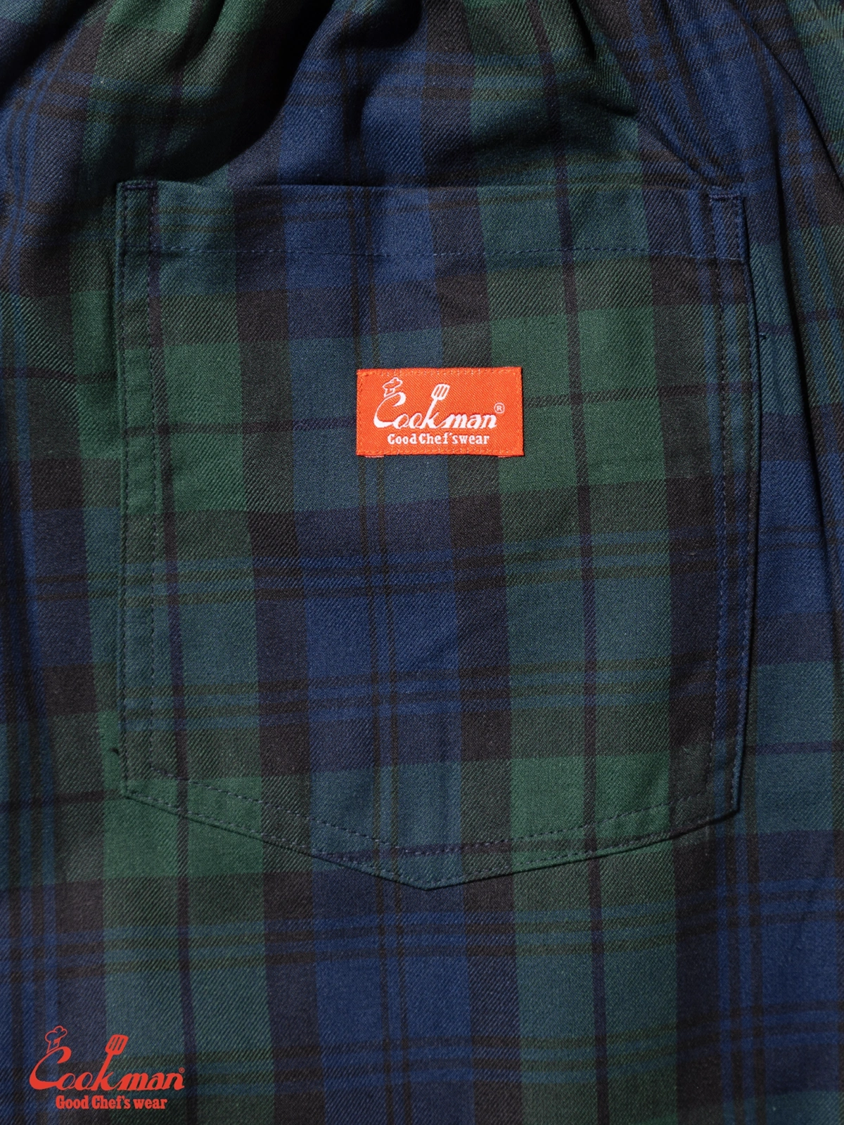 �����եѥ�� Chef Pants High-Wide Black Watch Check