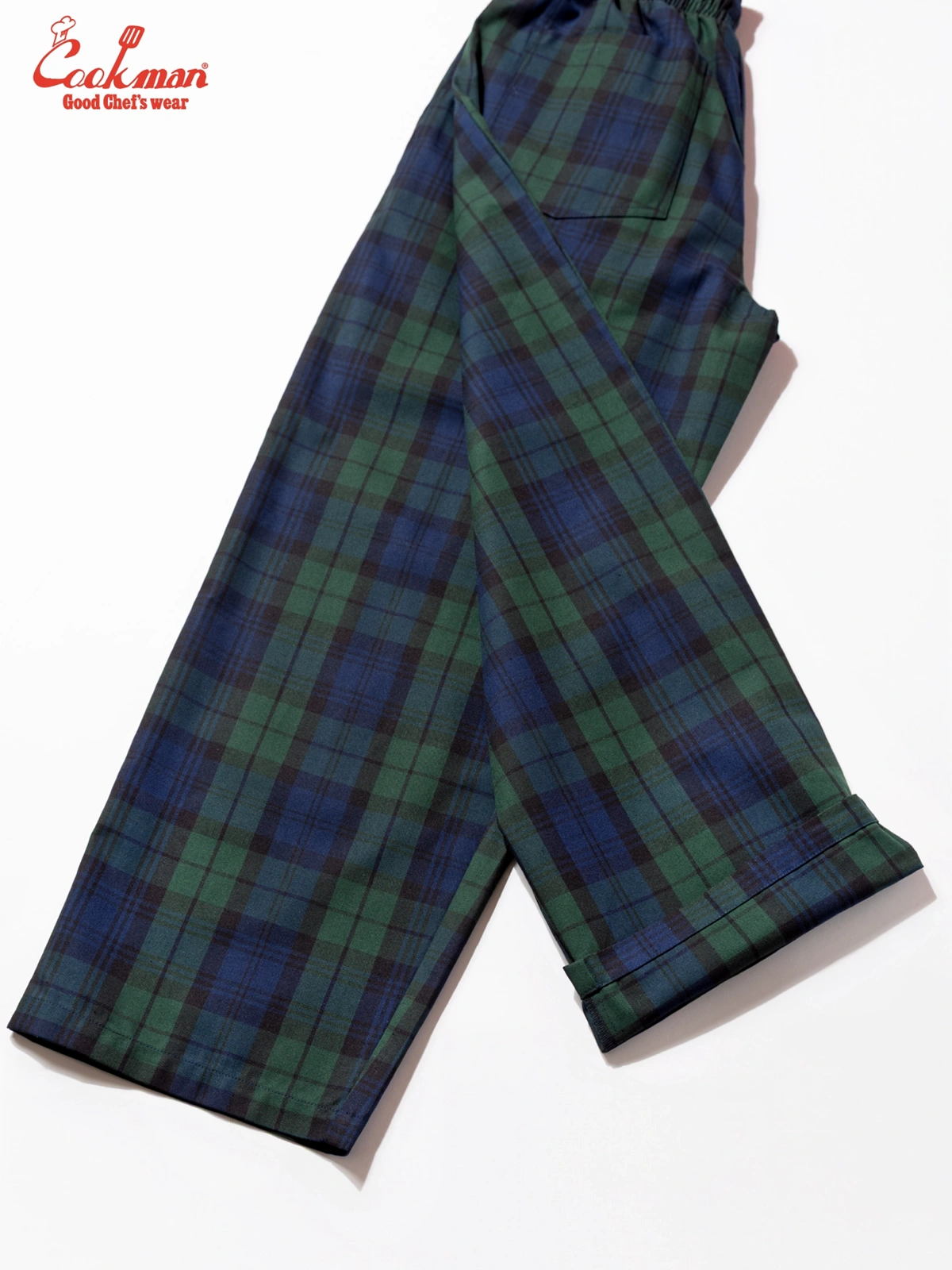 �����եѥ�� Chef Pants High-Wide Black Watch Check