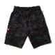 եѥ Chef Pants Short Cargo Ripstop Woodland Camo Black