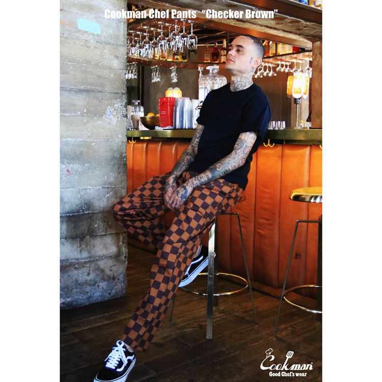 եѥ Chef Pants Checker Brown
