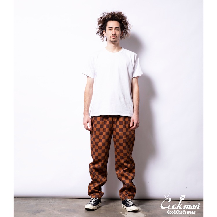 եѥ Chef Pants Checker Brown