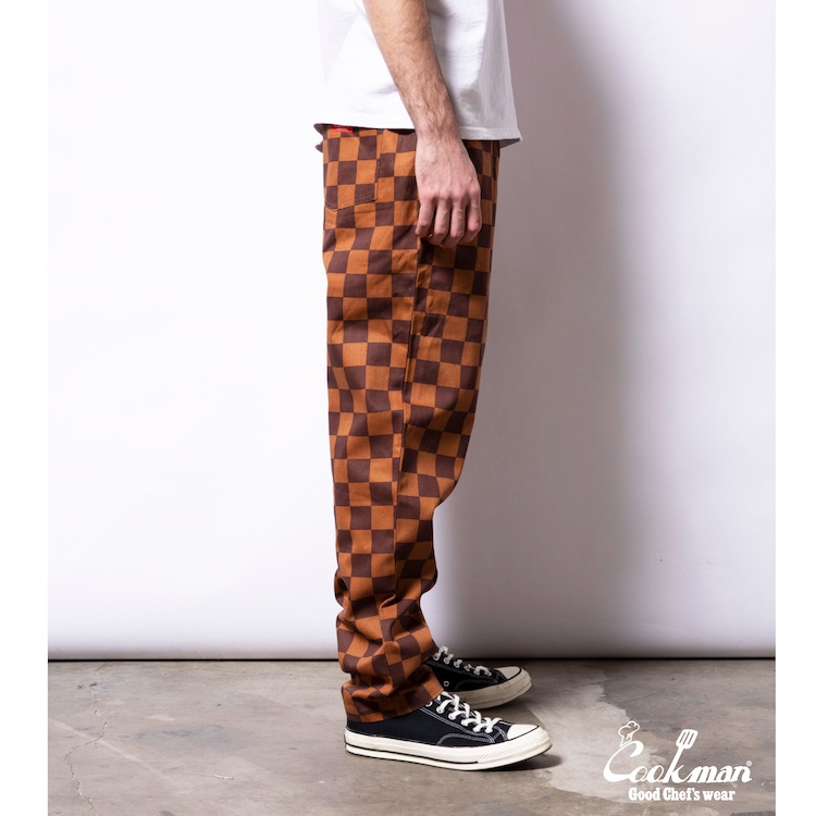 եѥ Chef Pants Checker Brown