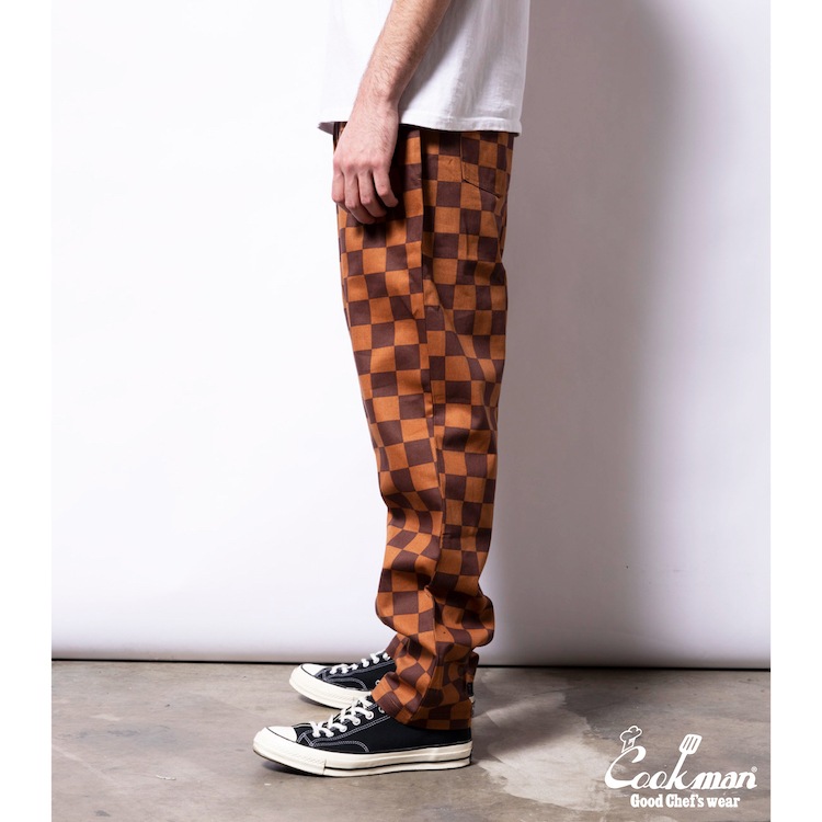 եѥ Chef Pants Checker Brown
