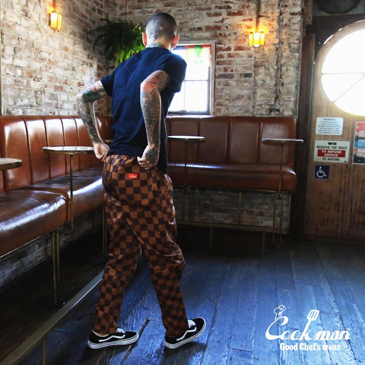 եѥ Chef Pants Checker Brown