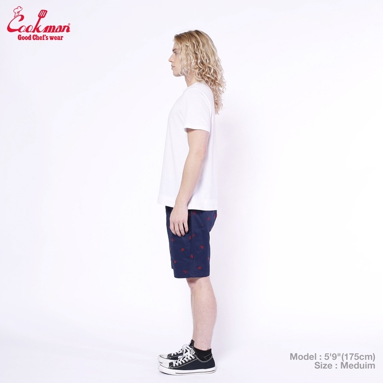 եѥ Chef Pants Short Embroidery Lobster Navy 