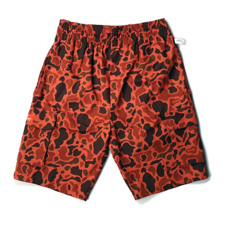 եѥ Chef Pants Short Cargo Ripstop Duck Hunter Camo Red